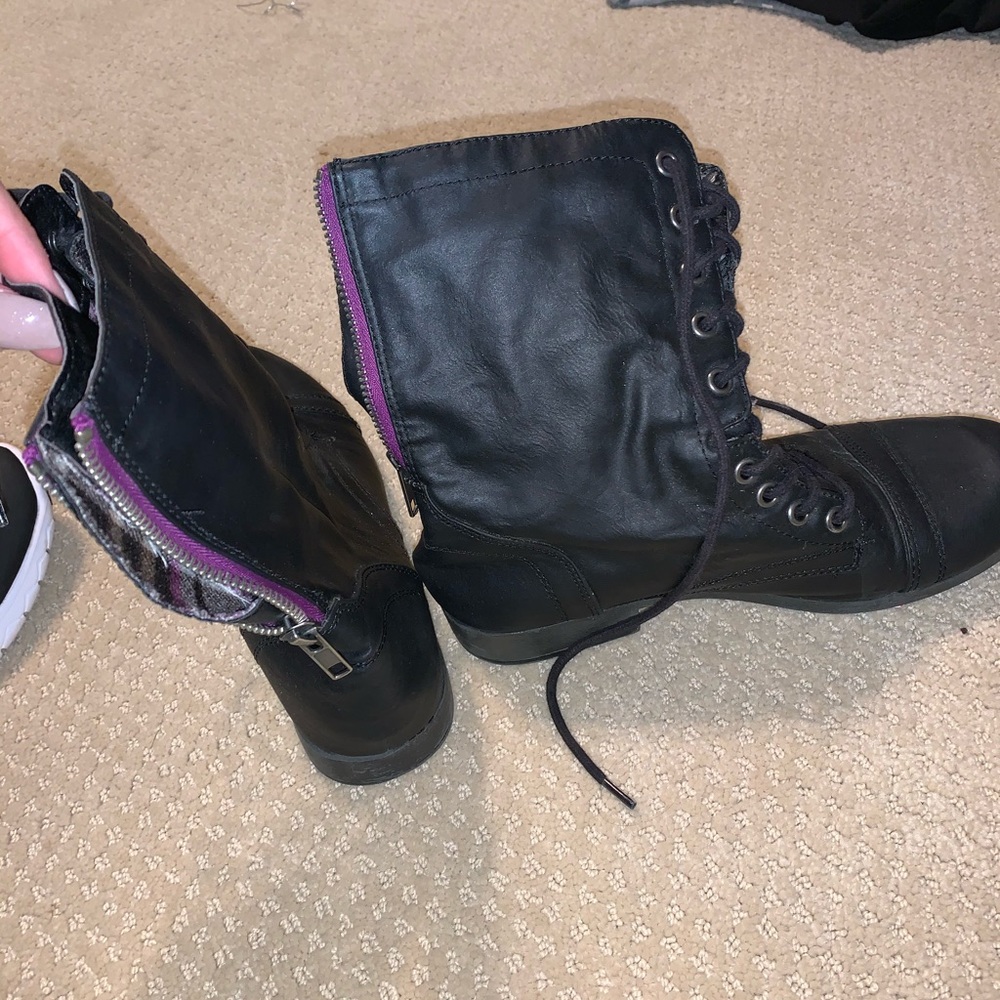 Black combat boots